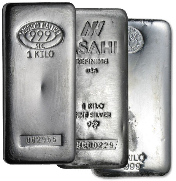 1 Kilo Silver Bar Silver Bar (Refiner Our Choice)