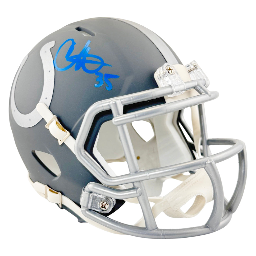 Chris Lammons Signed Indianapolis Colts Slate Alternate Speed Mini Football Helmet (Beckett)