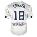 Don Larsen Signed Stats New York Grey Jersey (Beckett)