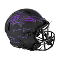 Ray Lewis Signed Stats Inscription Baltimore Ravens Authentic Eclipse Full-Size Football Helmet (Beckett)