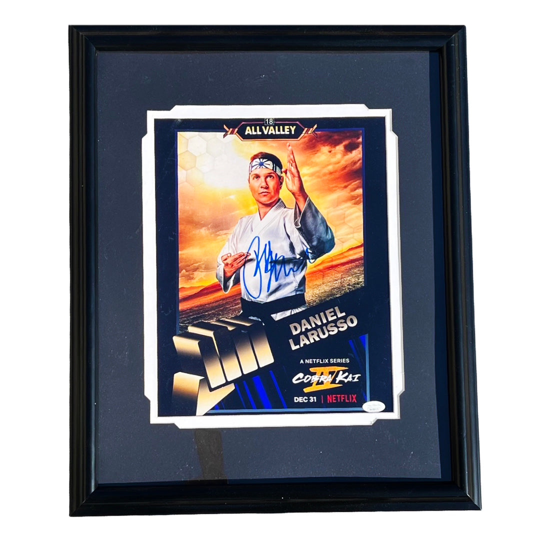 Ralph Macchio Signed Pose 1 Cobra Kai Animated Framed 11x14 Photo (JSA)