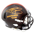 Johnny Manziel Signed Cleveland Sucks Inscription Cleveland Browns Alt 2025 Speed Mini Football Helmet (Beckett)