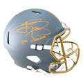 Johnny Manziel Signed F*** Cleveland Inscription Cleveland Browns Slate Alternate Speed Full-Size Replica Football Helmet (Beckett)
