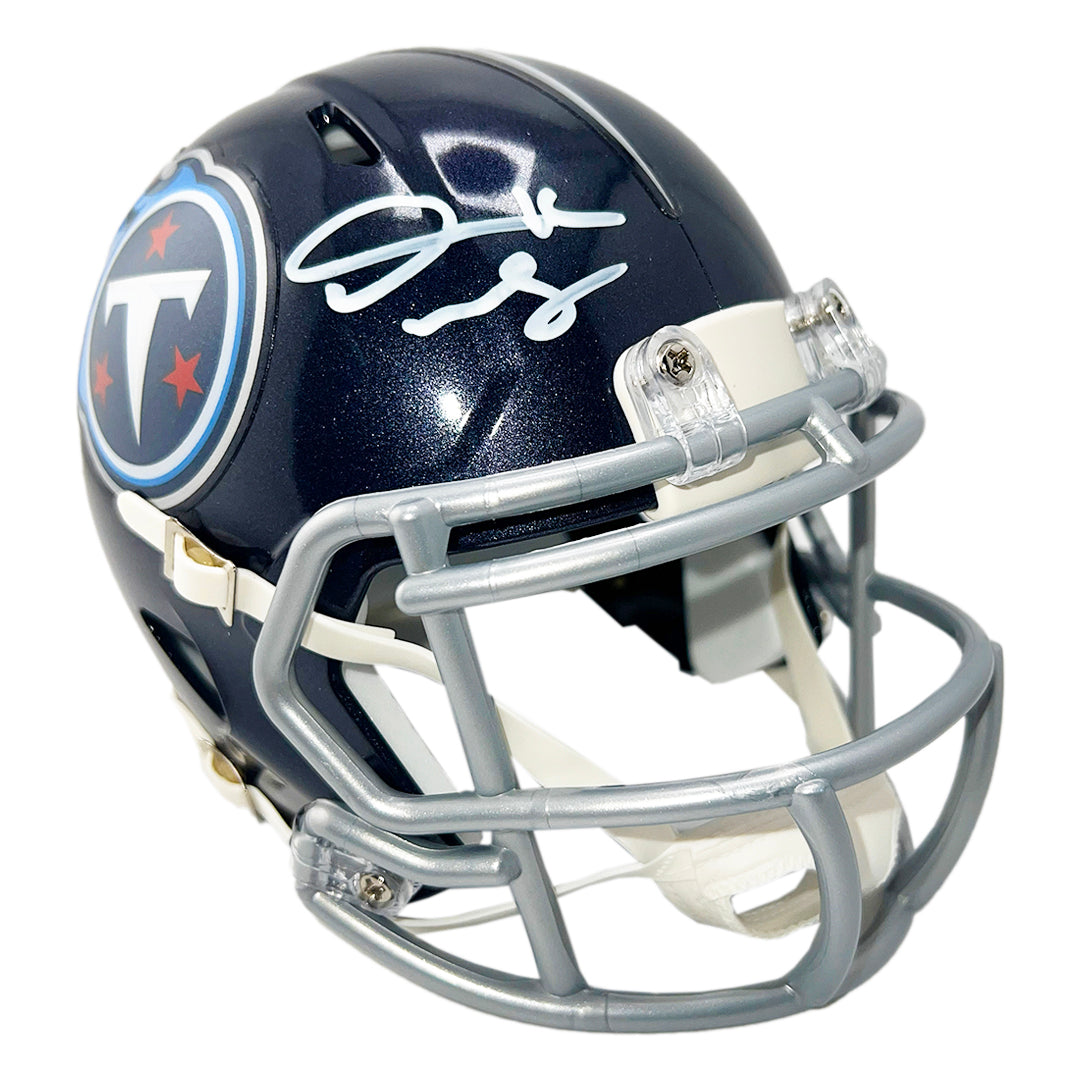 Derrick Mason Signed Tennessee Titans Speed Mini Football Helmet (JSA)