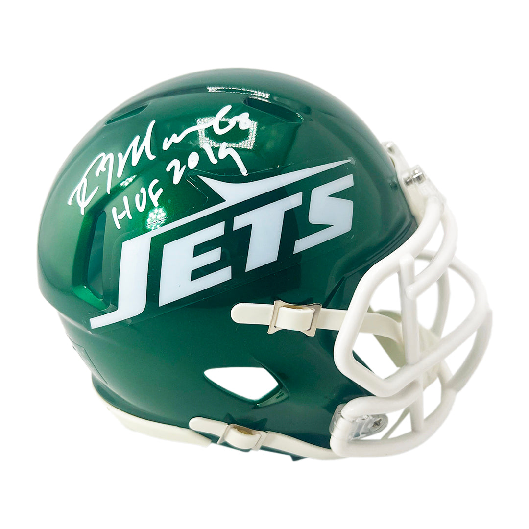 Kevin Mawae Signed HOF 2019 Inscription New York Jets 2024 Speed Mini Football Helmet (Beckett)