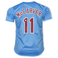 Tim McCarver Signed Philadelphia Light Blue Baseball Jersey (JSA)