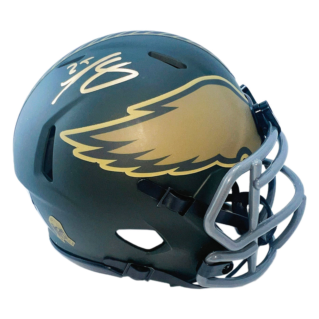 LeSean McCoy Signed Philadelphia Eagles Salute 2025 Mini Football Helmet (Beckett)