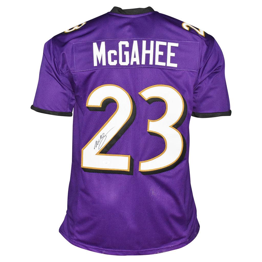 Willis McGahee Signed Baltimore Purple Football Jersey (Beckett)