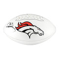 Karl Mecklenburg Signed Denver Broncos Official NFL Team Logo Football (JSA)