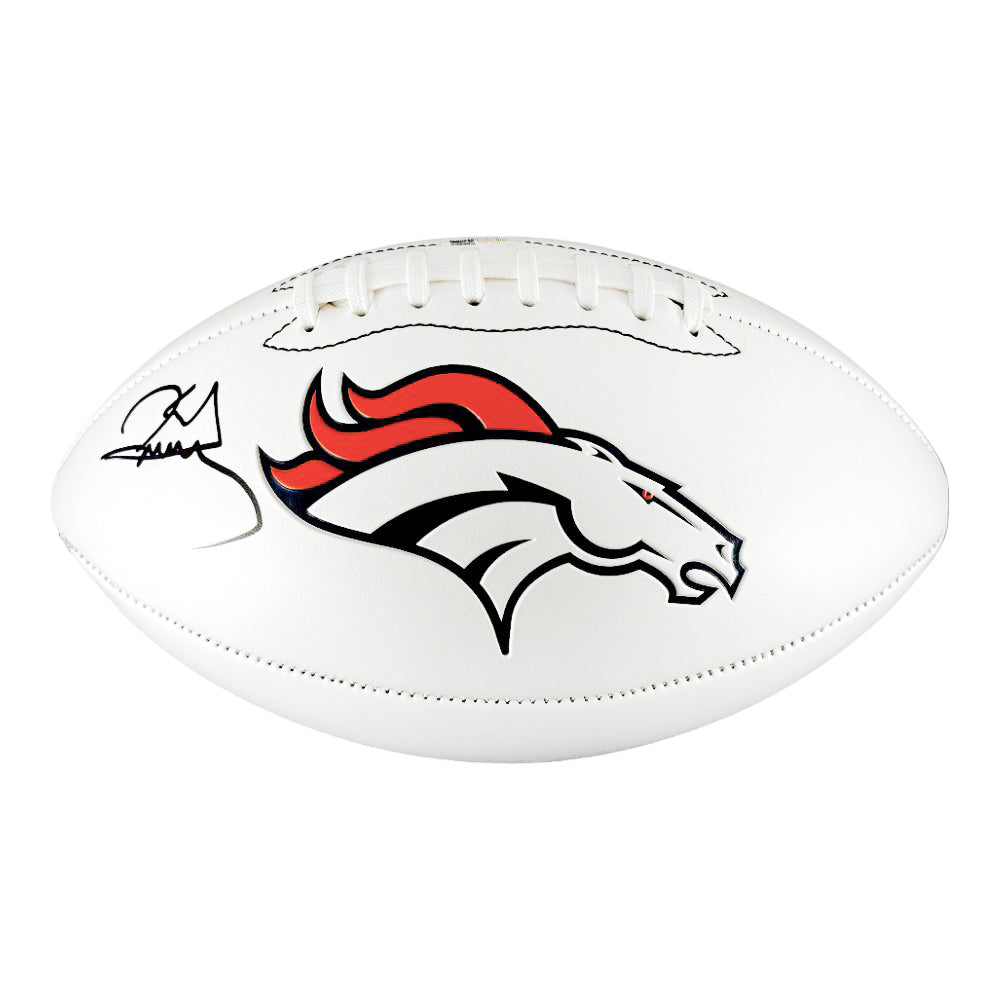 Karl Mecklenburg Signed Denver Broncos Official NFL Team Logo Football (JSA)