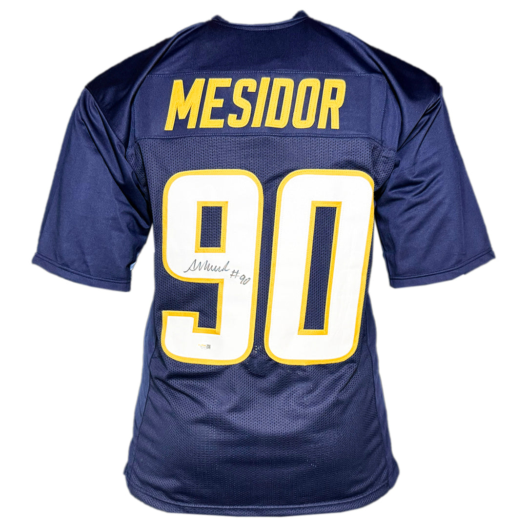 Akheem Mesidor Signed Los Angeles Dark Blue Football Jersey (JSA)