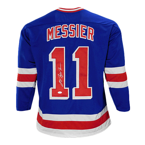 Mark Messier Signed New York Blue Hockey Jersey (JSA)
