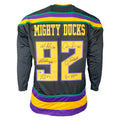 The Mighty Ducks Signed Six Signature Black Hockey Jersey (Beckett)