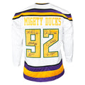 The Mighty Ducks Signed Six Signature White Hockey Jersey (Beckett)