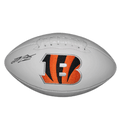 Joe Mixon Signed Cincinnati Bengals Official NFL Team Logo White Football (JSA)