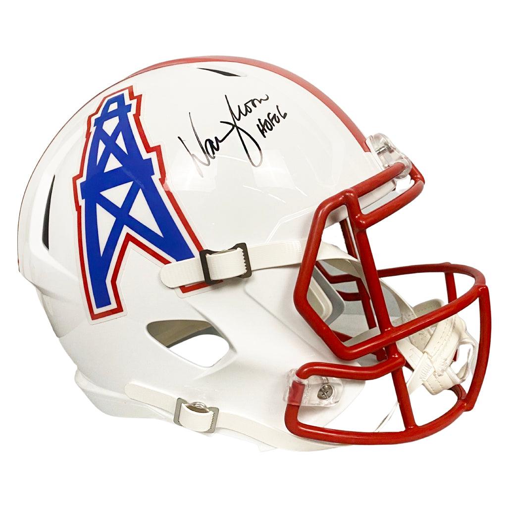 Warren Moon Signed HOF 06 Inscription Houston Oilers 81-98 Speed Full-Size Replica Football Helmet (JSA)