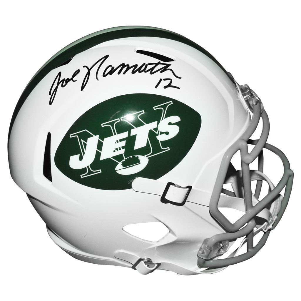 Joe Namath Signed And Inscribed Number 12 Inscription Helmet Jets Speed Rep Full-Size Helmet (JSA Witnessed)