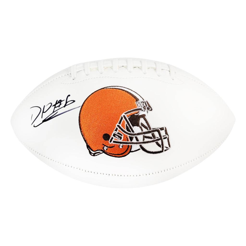 David Njoku Signed Cleveland Browns Official NFL Team Logo White Football (JSA)