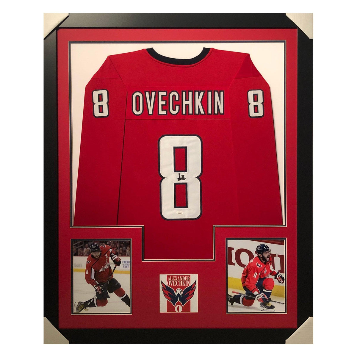 Alexander Ovechkin Signed Washington Framed Vertical Layout Pro Edition Red Jersey (JSA)