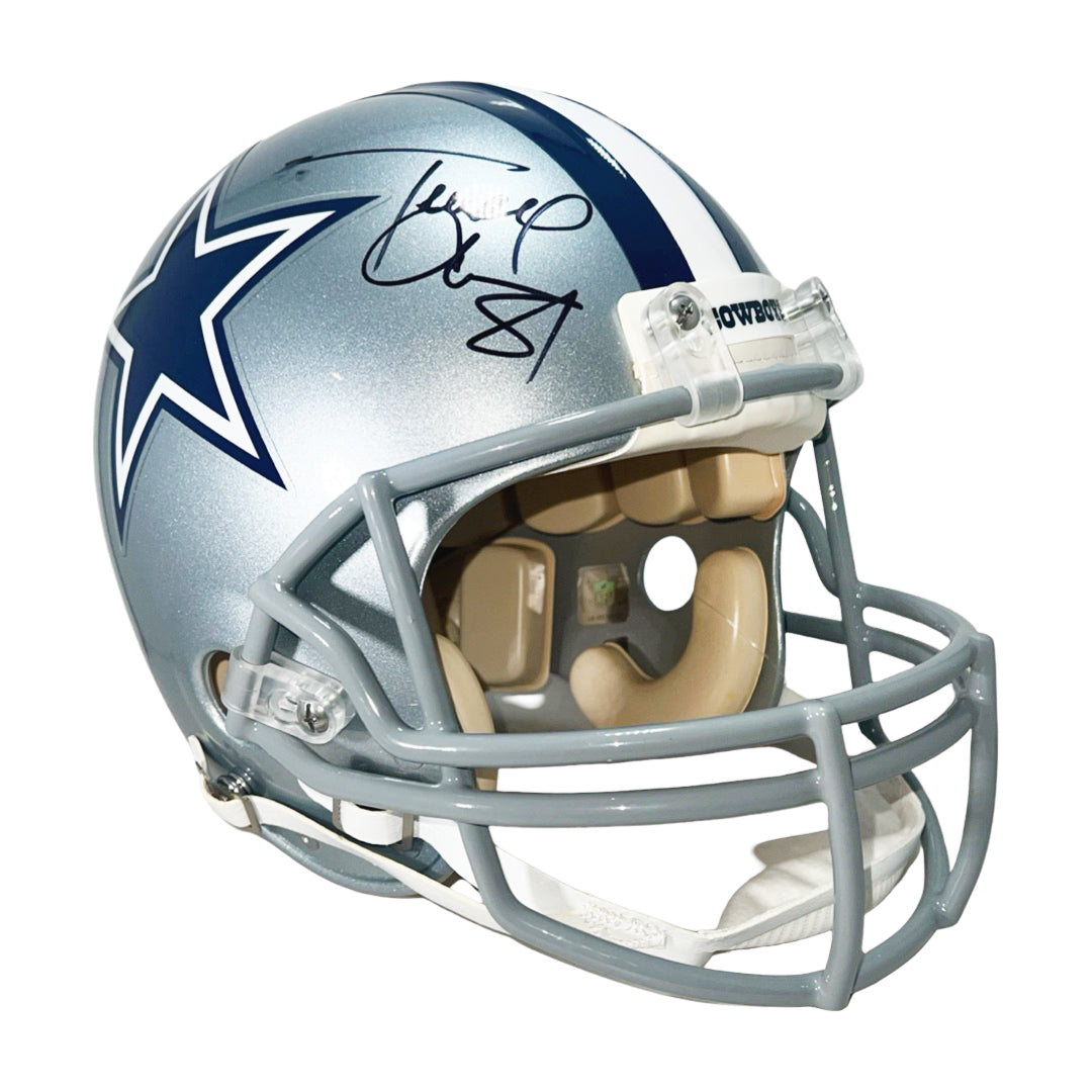 Terrell Owens Signed Get Your Popcorn Ready Inscription Dallas Cowboys Authentic Full-Size Football Helmet (JSA)