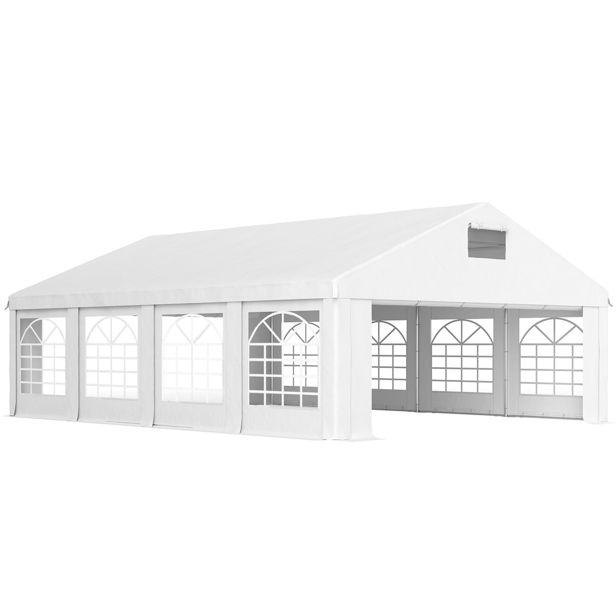 19.6' x 26' Party Tent with 8 Removable Sidewalls and Vents, White