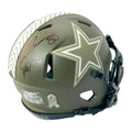 Drew Pearson Signed HOF 21 Dallas Cowboys Salute to Service Mini Football Helmet Black Ink (JSA)