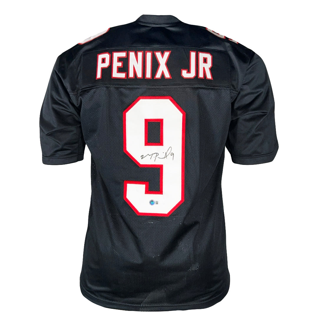 Michael Penix Jr. Signed Atlanta Black Throwback Football Jersey (Beckett)