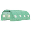 19' x 10' x 6.6' Walk-in Tunnel Greenhouse with 8 Mesh Windows, Green