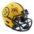 Troy Polamalu Signed Pittsburgh Steelers Rave Mini Football Helmet (JSA)