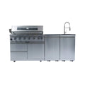Castelle Flame Outdoor BBQ Kitchen Island With 43-Inch 6-Burner 85K BTU Propane Gas Grill, Rotisserie Kit, And Storage Cabinets (SAK95623) (Default)