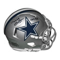 Mel Renfro Signed HOF 96 Inscription Dallas Cowboys Speed Mini Replica Silver Football Helmet (JSA)