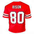Andre Rison Signed Bad Moon Inscription Atlanta Red Football Jersey (Beckett)