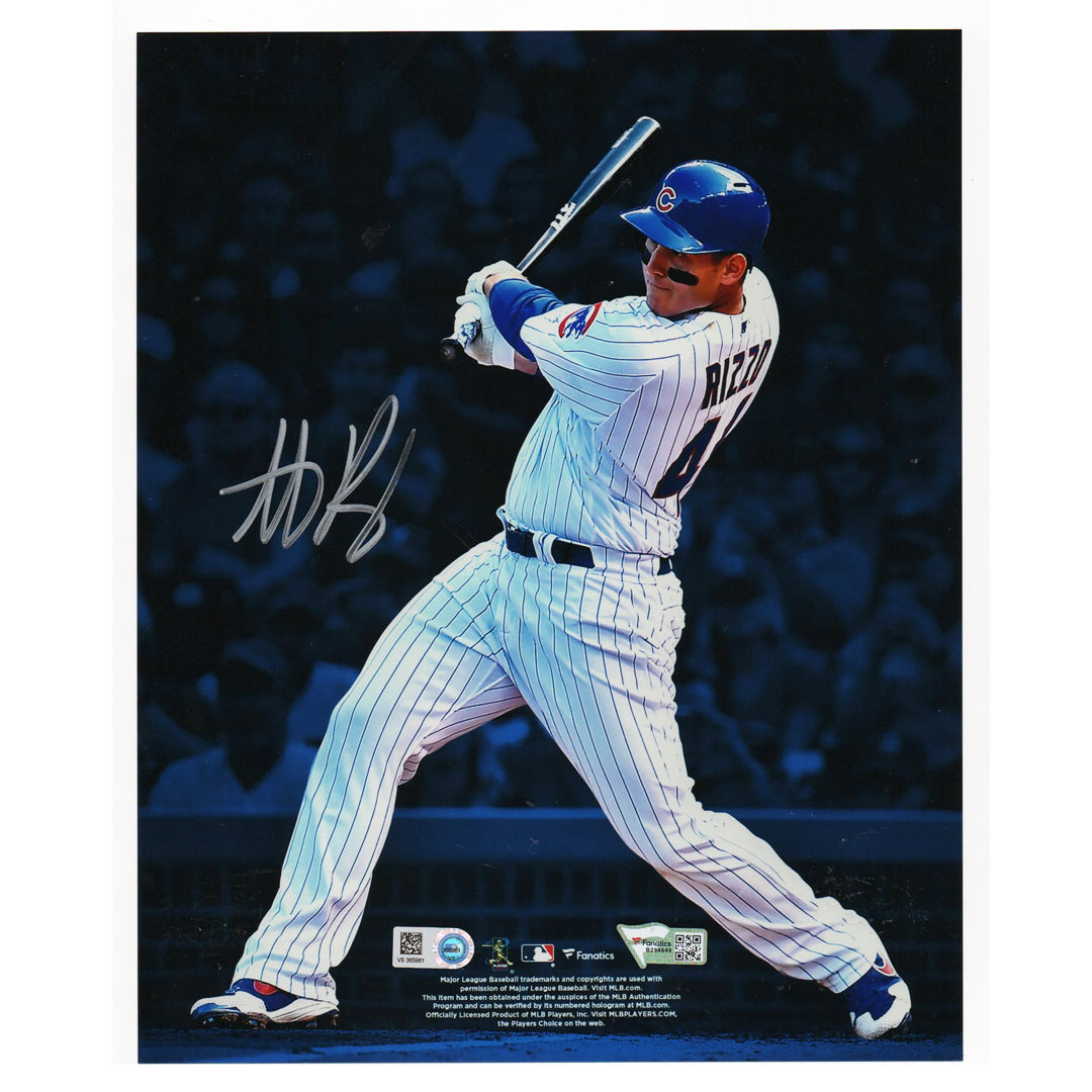 Anthony Rizzo Signed Chicago Cubs Baseball 8x10 Photo (Fanatics)