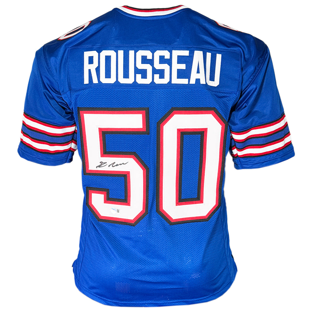 Greg Rousseau Signed Buffalo Blue Football Jersey (Beckett)