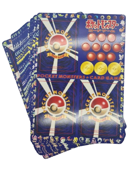 Japanese Pokémon - Vending Machine Expansion Unpeeled Sheet - Series 1 (Blue) COMPLETE SET - Sheets #01-18 (1998)