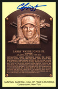 Chipper Jones Autographed HOF Plaque Postcard Atlanta Braves Stock #150326