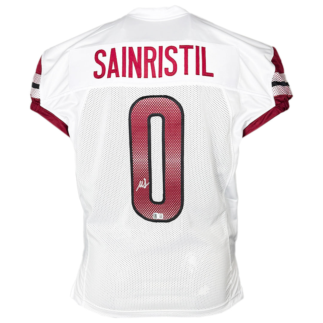 Mike Sainristil Signed Washington White Football Jersey (Beckett)