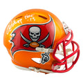 Warren Sapp Signed HOF 13 Inscription Tampa Bay Buccaneers Blaze Mini Football Helmet (Beckett)