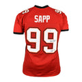 Warren Sapp Signed HOF 13 Inscription Tampa Bay Red Football Jersey (Beckett)