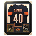 Gale Sayers Signed Framed Vertical Layout Pro Edition Blue Jersey (PSA)