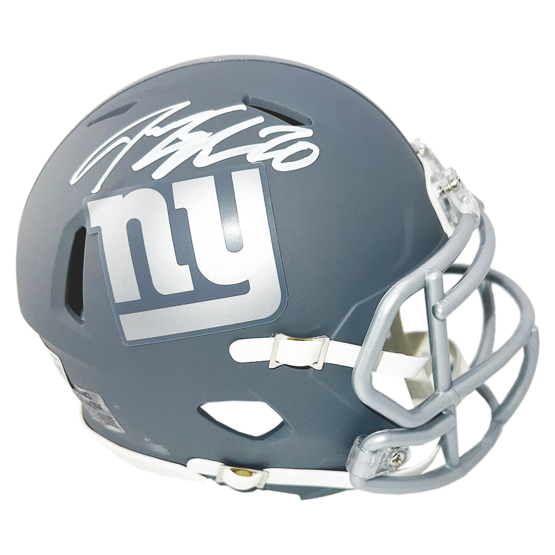 Jeremy Shockey Signed New York Giants Slate Alternate Speed Mini Football Helmet (Beckett)