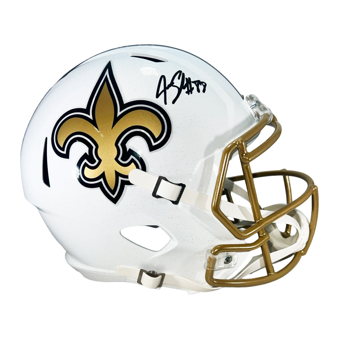 Jeremy Shockey Signed New Orleans Saints Alt 2025 Speed Full-Size Replica Football Helmet (Beckett)