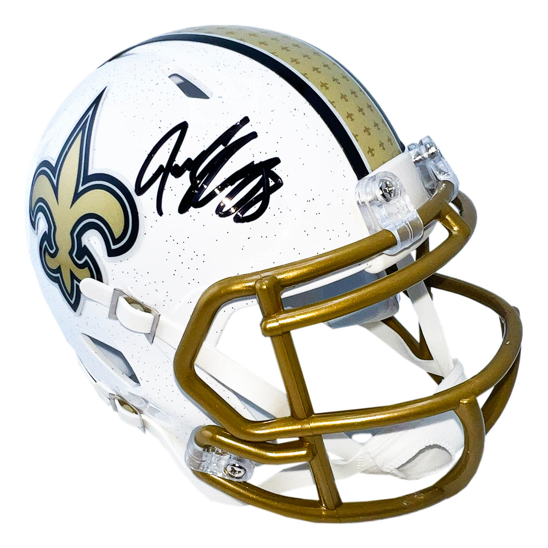 Jeremy Shockey Signed New Orleans Saints Alt 2025 Speed Mini Football Helmet (Beckett)