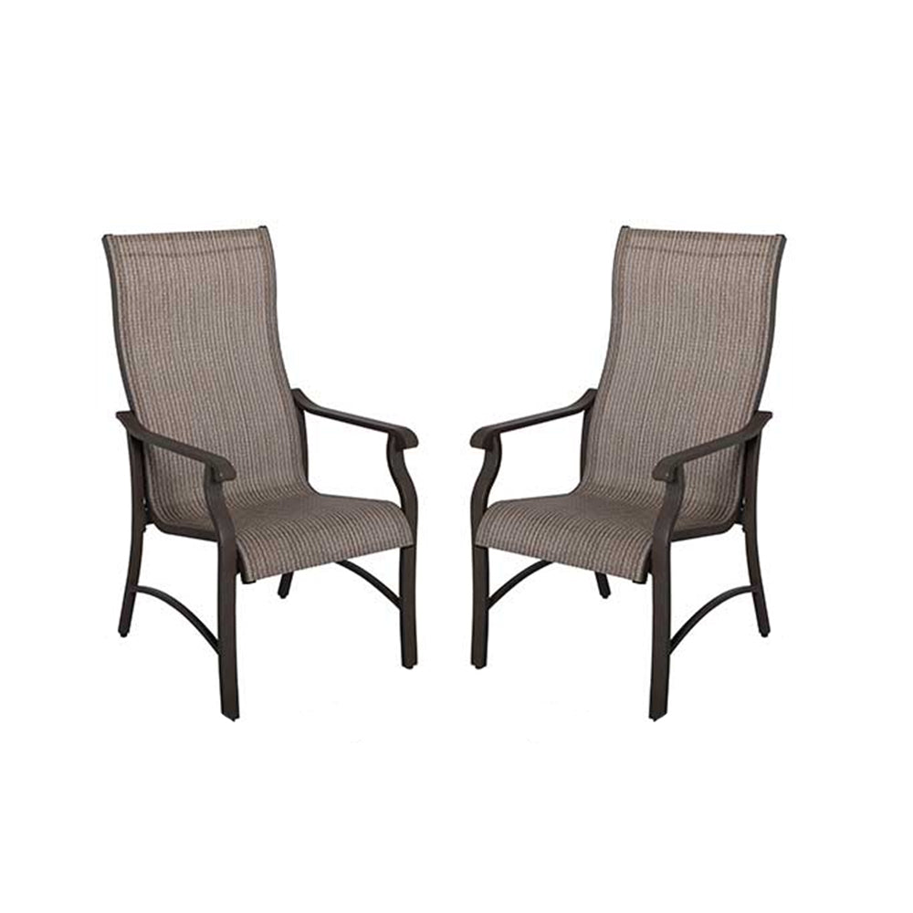 2 Trevi Textilene Dining Chair (Brown / Wicker)