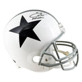 Emmitt Smith Signed HOF 2010 Inscription Dallas Cowboys Throwback 60-63 Full-Size Replica Football Helmet (JSA)