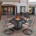 Sophia & William Outdoor Gas Fire Pit Table 5pc Set (SAK63872) (Black)
