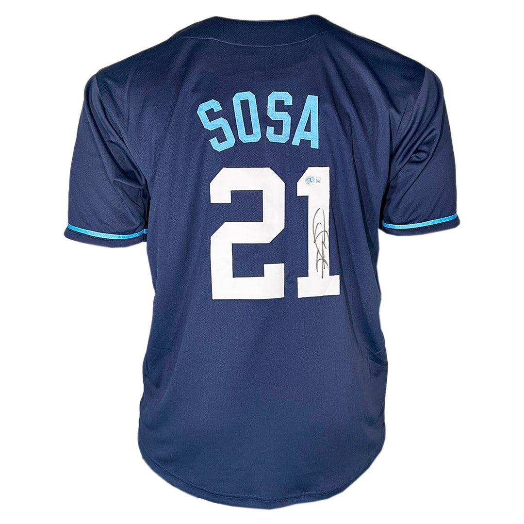 Sammy Sosa Signed Wrigleyville Navy Baseball Jersey (Beckett)