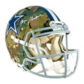 Roger Staubach Signed Dallas Cowboys Camo Authentic Speed Full-Size Football Helmet (Beckett)