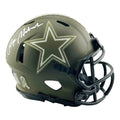 Roger Staubach Signed Dallas Cowboys Salute to Service Mini Football Helmet (Beckett)