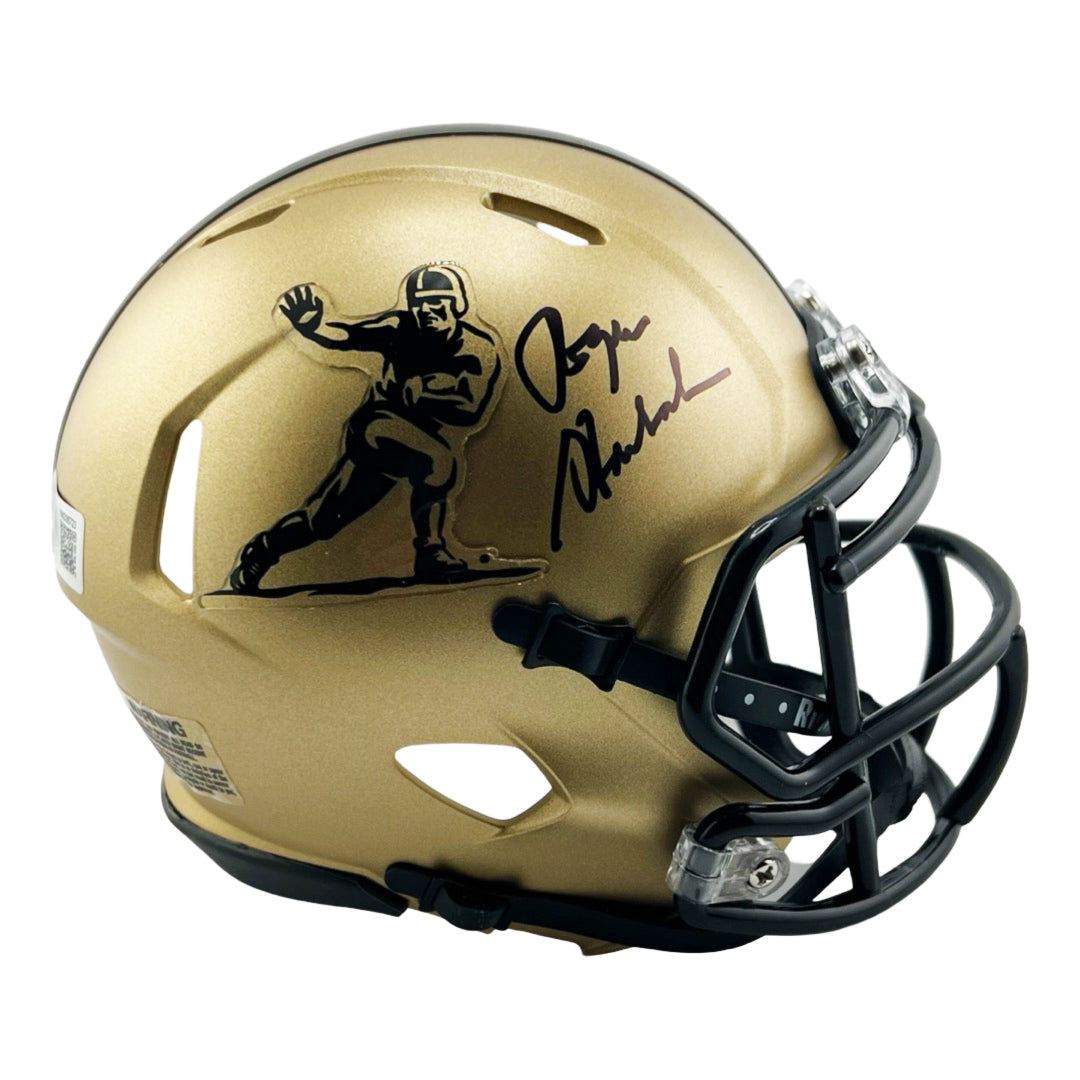 Roger Staubach Signed Heisman Logo Speed Mini Football Helmet (Beckett)